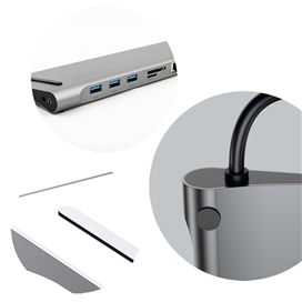 استند و رم ریدر و هاب 10 پورت بیسوس Baseus Enjoyment 10 in 1 Docking Station Stand CATSX-F0G
