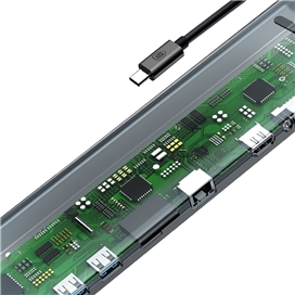 استند و رم ریدر و هاب 10 پورت بیسوس Baseus Enjoyment 10 in 1 Docking Station Stand CATSX-F0G
