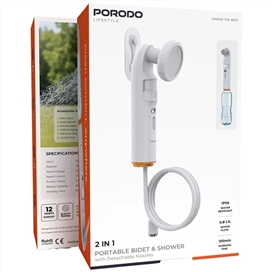 دوش سفری پرودو Porodo 2in1 Portable Bidet & Shower PDLFSTPB55WH