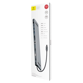 استند و رم ریدر و هاب 10 پورت بیسوس Baseus Enjoyment 10 in 1 Docking Station Stand CATSX-F0G