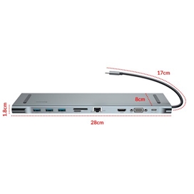 استند و رم ریدر و هاب 10 پورت بیسوس Baseus Enjoyment 10 in 1 Docking Station Stand CATSX-F0G