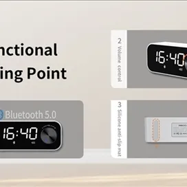 اسپیکر بلوتوث همراه با ساعت آلارم دار RECCI RSK-W11