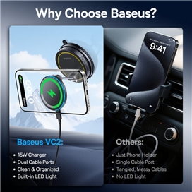 هولدر وایرلس مگنتی روداشبوردی بیسوس Baseus PrimeTrip VC2 Flex Magnetic Car Holder C0013F00