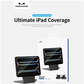 قاب آیپد برند کی فون مدل Keephone Bellen 5Viewing Modes Anti-scratch Eco-Leather مناسب برای pro11 (2018/2020/2022) Air11 (2024-2025)10.9 Air 4/5