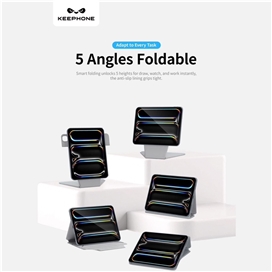 قاب آیپد برند کی فون مدل Keephone Bellen 5Viewing Modes Anti-scratch Eco-Leather مناسب برای ipad 10.9(2022) ipad 11(A16)2025