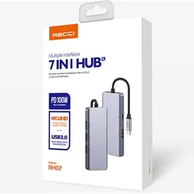هاب 7 پورت رسی RECCI 7 in 1 HUB RH07