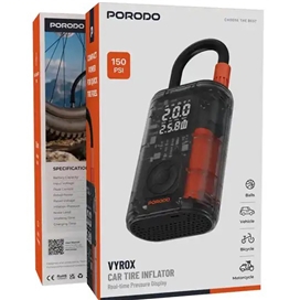 پمپ باد شارژی پرودو Porodo Vyrox Car Tire Inflator PDGA05BK
