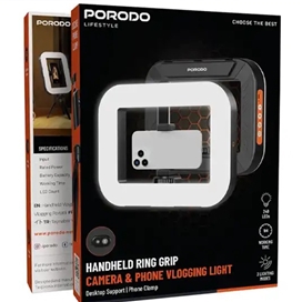 رینگ لایت دستی پرودو Porodo Handheld Ring Grip Camera PDLFST214BK