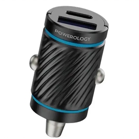 شارژر فندکی 36 وات دو پورت پاورلوژی Powerology Pico Dual-Port Car Charger PCCSR023BK
