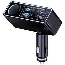 شارژر فندکی برند پاورولوژی مدل Powerology Brio 125W Multi-Port Car Charger