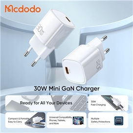 آداپتور شارژ مینی 30 وات مکدودو Mcdodo Nano 30W Gan Charger CH-008