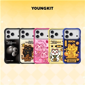 قاب برند یانگکیت مدل Lucky In Love گربه سرخابی یانگ کیت Youngkit آیفون مناسب برای Apple iPhone 17 Pro Max
