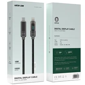 کابل شارژ لایتنینگ به تایپ سی 1 متر گرین لاین Green Lion Digital Display Cable GNUBCTLTGDBK