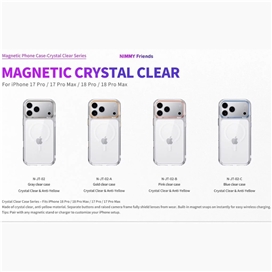 قاب برند نیمی شفاف مدل Nimmy Magnetic Crystal Clear آیفون مناسب برای Apple iPhone 17 Pro Max