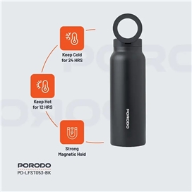 فلاسک پرودو Porodo Lifestyle Magnetic Mount LFST053 ظرفیت 700 میلی لیتر با هولدر مگنتی