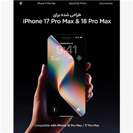 گلس اسپیگن (پک 2 عددی) مدل Glas.tR EZ Fit Pro برای iPhone 18 Pro / 17 Pro