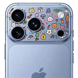 محافظ دور لنز طرح Colorful برند بلو مدل Blueo Invisible Shock-Resistant Lens Protection مناسب برای Apple iPhone 18 Pro