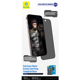 محافظ صفحه بلو مات پرایوسی Blueo Full Cover Anti-Peep privacy Matte Glass مناسب برای Apple iPhone 18 Pro Max