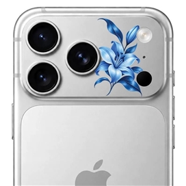 محافظ دور لنز طرح لیلیوم آبی Blue Lilium بلو Blueo Invisible Shock-Resistant Lens Protection مناسب برای Apple iPhone 18 Pro