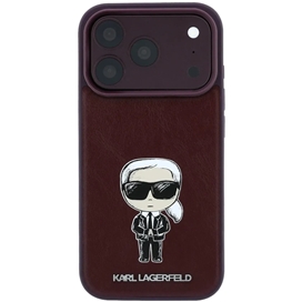 قاب برند کارل لاگرفلد مدل Karl Lagerfel Smooth PU Ikonik Sketch Hard Cover مناسب برای Apple iPhone 18 Pro
