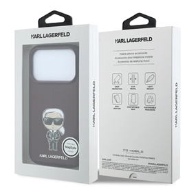 قاب برند کارل لاگرفلد مدل Karl Lagerfel Smooth PU Ikonik Sketch Hard Cover مناسب برای Apple iPhone 17 Pro