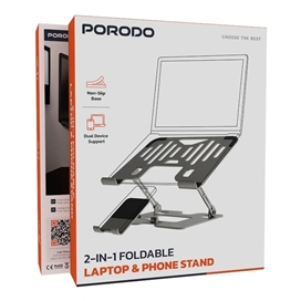 پایه نگهدارنده 2 در 1 لپ‌تاپ و موبایل پرودو Porodo PDHSM09SL