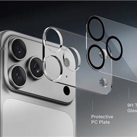 محافظ لنز و پلاتو دوربین آیفون 18 پرو مکس یونیک مدل Optix ClearShield FrameGuard مناسب برای Apple iPhone 18 Pro Max