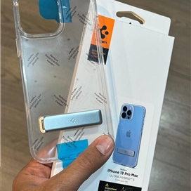 قاب شفاف استند دار Spigen اورجینال مدل Ultra Hybrid S مناسب برای Apple iPhone 13 Pro Max