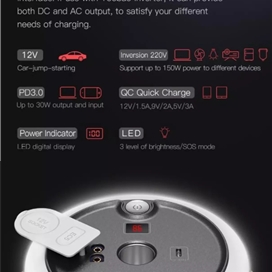 پاور بانک و جامپ استارتر قابل حمل یوبائو Yoobao 150C Multi Functions Portable Power Station 48000mAH