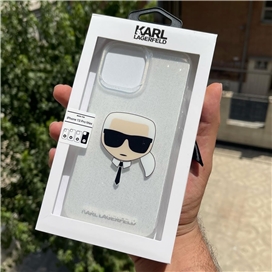 گارد ژله ای اکلیلی iPhone 13 Pro Max طرح Karl Lagerfeld مدل Karl Head