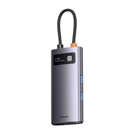 هاب 4 پورت بیسوس Baseus Metal Gleam Series 4-in-1 Multifunctional Type-C HUB Docking Station WKWG070113