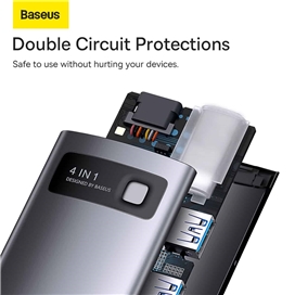 هاب 4 پورت بیسوس Baseus Metal Gleam Series 4-in-1 Multifunctional Type-C HUB Docking Station WKWG070113