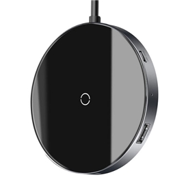 شارژر وایرلس و هاب چهار پورت بیسوس Baseus WXJMY-0G Circular Mirror Wireless Charger HUB