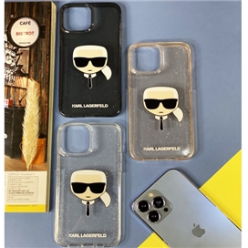 گارد ژله ای اکلیلی iPhone 13 Pro Max طرح Karl Lagerfeld مدل Karl Head