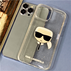 گارد ژله ای اکلیلی iPhone 13 Pro Max طرح Karl Lagerfeld مدل Karl Head