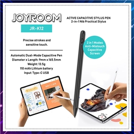 قلم لمسی 2 در 1 آیپد جویروم Joyroom 2 IN 1 Modes Anti-Mistouch Capacitive screen JR-K12