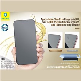 گلس فول BLUEO Anti Dust HD Glass Anti Static With Applicator مناسب برای Apple iPhone 14 Pro