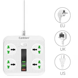 چندراهی برق هوشمند ارلدام Earldom Multiport Smart Power Outlet 3000W ES-SC05