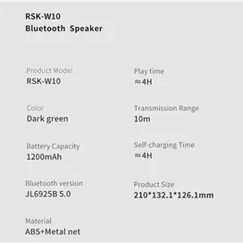 اسپیکر بلوتوث رسی Recci RSK-W10 Bluetooth Speeker