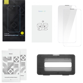 پک دوتایی گلس تمام صفحه آیفون بیسوس Baseus Tempered Glass Film Iphone 13 SGBL170002