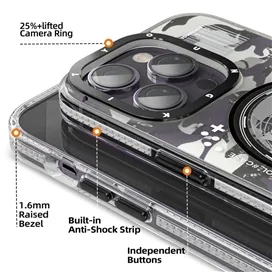 قاب YOUNGKIT یانگ کیت Apple iphone 12 Pro Max Camouflage Circuit Strong Anti-Drop Impact Series Gray