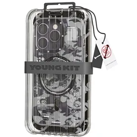 قاب YOUNGKIT یانگ کیت Apple iphone 12 Pro Max Camouflage Circuit Strong Anti-Drop Impact Series Gray