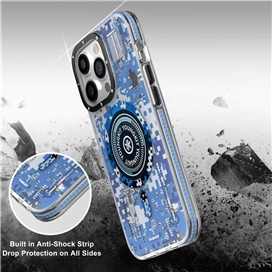 قاب YOUNGKIT یانگ کیت Camouflage Circuit Strong Anti-Drop Impact Series Blue مناسب برای Apple iPhone 13 Pro Max