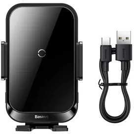 هولدر موبایل خودرو و شارژر وایرلس 15 وات بیسوس Baseus Halo Electric Wireless Charging Car Mount SUDD000001