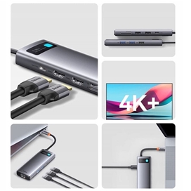 هاب 9 پورت بیسوس Baseus STARJOY Metal Gleam Series 9 in 1 Multifunctional Type-C HUB WKWG060013