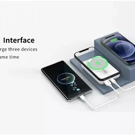 پاور بانک و شارژر بی سیم 10000 رسی RECCI MAGNETIC WIRELESS POWER BANK RPB-P15