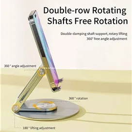 هولدر رومیزی موبایل و تبلیت راک ROCK Metal Rotating Foldable Desktop Stand RPH0993