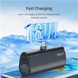 پاوربانک همراه تایپ سی 4800 راک ROCK Type-C PD Powerbank P81