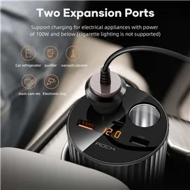 شارژر فندکی 100وات پنج پورت راک ROCK B600 PD CAR Charging CUB