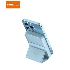 پاور وایرلس مگنتی 5000 میلی آمپر شفاف رسی Recci wireless charging PD20Wmagnetic power bank RPB-W07